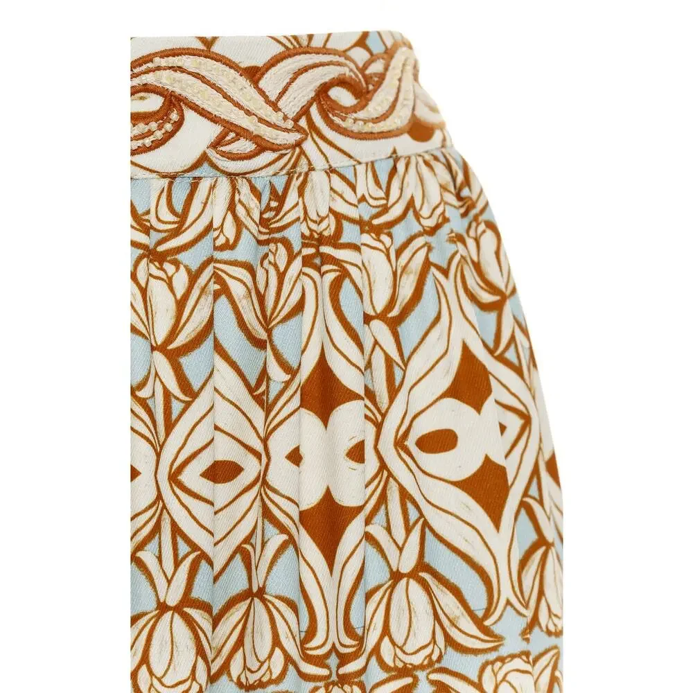 Agua by Agua Bendita NWT Calados Skirt Crop Top Set Large Macadamia Acara - Picture 6 of 16